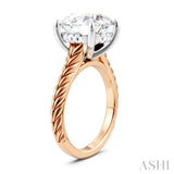 1/10 Ctw Circular Shape Round Cut Diamond Akari Wheat Shank Semi-Mount Engagement Ring in 14K Rose and White Gold