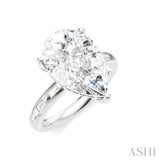 1/3 Ctw Pear Shape Baguette and Round Cut Diamond Semi-Mount Engagement Ring in 14K White Gold