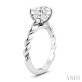 1/20 Ctw Akari Circular Shape Rope Shank Round Cut Diamond Semi Mount Engagement Ring in 14K White Gold