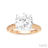 1/20 Ctw Circular Shape Round Cut Diamond Akari Wheat Shank Semi-Mount Engagement Ring in 14K Rose and White Gold