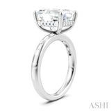 1/3 Ctw Emerald Shape Baguette and Round Cut Diamond Semi-Mount Engagement Ring in 14K White Gold