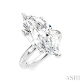 1/3 Ctw Marquise Shape Baguette and Round Cut Diamond Semi-Mount Engagement Ring in 14K White Gold