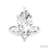 1/3 Ctw Marquise Shape Baguette and Round Cut Diamond Semi-Mount Engagement Ring in 14K White Gold