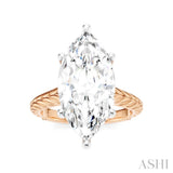 1/8 Ctw Marquise Shape Round Cut Diamond Akari Wheat Shank Semi-Mount Engagement Ring in 14K Rose and White Gold