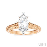 1/20 Ctw Marquise Shape Round Cut Diamond Akari Wheat Shank Semi-Mount Engagement Ring in 14K Rose and White Gold