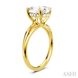 1/10 Ctw Akari Split Shank Oval Shape Round Cut Diamond Semi Mount Engagement Ring in 14K Yellow Gold