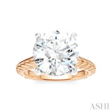 1/10 Ctw Circular Shape Round Cut Diamond Akari Wheat Shank Semi-Mount Engagement Ring in 14K Rose and White Gold