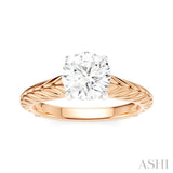 1/20 Ctw Circular Shape Round Cut Diamond Akari Wheat Shank Semi-Mount Engagement Ring in 14K Rose and White Gold