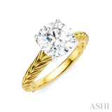 1/20 Ctw Circular Shape Round Cut Diamond Akari Wheat Shank Semi-Mount Engagement Ring in 14K Yellow and White Gold