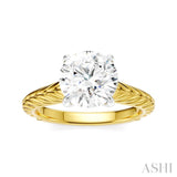 1/20 Ctw Circular Shape Round Cut Diamond Akari Wheat Shank Semi-Mount Engagement Ring in 14K Yellow and White Gold