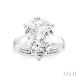 1/6 Ctw Pear Shape Round Cut Diamond Semi-Mount Engagement Ring in 14K White Gold