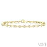 1 Ctw Bezel Set Round Cut Diamond Station Bracelet in 14K Yellow Gold