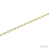 1/2 Ctw Bezel Set Round Cut Diamond Station Bracelet in 14K Yellow Gold