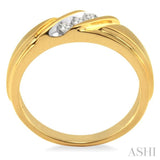 1/8 Ctw Round Cut Diamond Men's Ring in 14K Yellow Gold