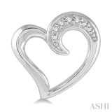 1/50 Ctw Hollow Center Heart Charm Round Cut Diamond Earrings in Sterling Silver