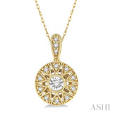 1/8 Ctw Single Cut Diamond Fashion Pendant With Chain in 10K Yellow Gold