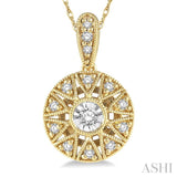 1/8 Ctw Single Cut Diamond Fashion Pendant With Chain in 10K Yellow Gold
