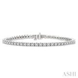 2 Ctw Square Shape Round Cut Diamond Tennis Bracelet in 14K White Gold