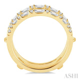 1/2 Ctw Baguette and Round Cut Diamond Insert Ring in 14K Yellow Gold