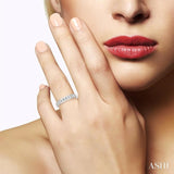 1/2 Ctw Channel Set 11 Stone Round Cut Diamond Wedding Band in 14K White Gold