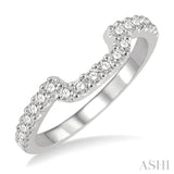 1/3 Ctw U-Shape Center Round Cut Diamond Wedding Band in 14K White Gold