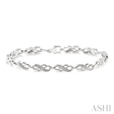1/20 Ctw Round Cut Diamond Bracelet in Sterling Silver