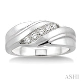 1/20 Ctw Round Cut Diamond Men's Ring in Sterling Silver