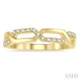 1/10 Ctw Interlocked Round Cut Diamond Stack Band in 14K Yellow Gold