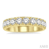 1 1/2 Ctw 11 Stone Round Cut Diamond Wedding Band in 14K Yellow Gold
