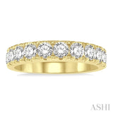 2.00 ctw 11 Stone Round Cut Diamond Wedding Band in 14K Yellow Gold