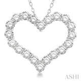 4 Ctw Heart Shape Round Cut Diamond Pendant With Chain in 14K White Gold