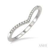 1/10 Ctw Chevron Round Cut Diamond Petite Band in 14K White Gold