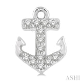 1/10 Ctw Anchor Round Cut Diamond Petite Fashion Earrings in 10K White Gold