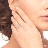 1/3 Ctw Oval Lattice Lovebright Round Cut Diamond Ladies Ring in 14K White Gold