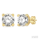 3/4 Ctw Round Cut Diamond Stud Earrings in 14K Yellow Gold