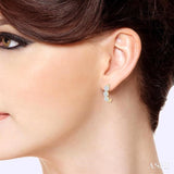 7/8 Ctw Lovebright Round Cut Diamond Half Hoop Earrings in 14K Yellow and White Gold