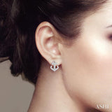 1/10 Ctw Anchor Round Cut Diamond Petite Fashion Earrings in 14K White Gold