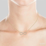 1 Ctw Round Cut Diamond Infinity Pendant With Chain in 14K Yellow Gold
