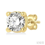 1/3 Ctw Round Cut Diamond Stud Earrings in 14K Yellow Gold