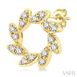1/10 Ctw Floral Petite Round Cut Diamond Fashion Stud Earrings in 10K Yellow Gold