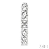 3 ctw Inside-Out Round Cut Diamond Hoop Earrings in 14K White Gold