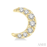 1/10 Ctw Crescent Moon Round Cut Diamond Petite Fashion Earrings in 10K Yellow Gold