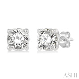 1/3 Ctw Round Cut Diamond Stud Earrings in 14K White Gold