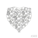 1/2 Ctw Heart Shape Lovebright Round Cut Diamond Stud Earrings in 14K White Gold