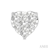 1/3 Ctw Heart Shape Lovebright Round Cut Diamond Stud Earrings in 14K White Gold