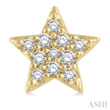 1/10 Ctw Star Round Cut Diamond Petite Fashion Earrings in 10K Yellow Gold