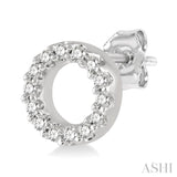 1/10 Ctw Circular Round Cut Diamond Petite Fashion Earrings in 10K White Gold