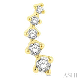 1/4 Ctw Round Cut Diamond Petite Fashion Climbers in 14K Yellow Gold