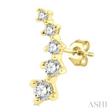 1/4 Ctw Round Cut Diamond Petite Fashion Climbers in 14K Yellow Gold