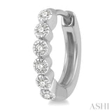 1/10 Ctw Round Cut Diamond Huggie Petite Earrings in 10K White Gold